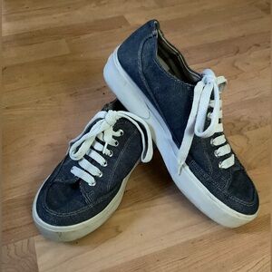“BURBERRY” Style Denim Lace Up Running Shoes